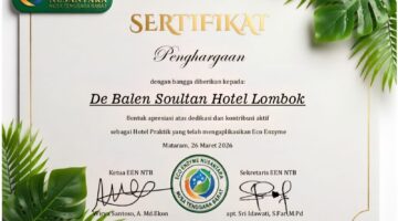 De Balen Soultan Lombok Raih Penghargaan Hotel Ramah Lingkungan dari EEN NTB